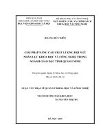 Giải pháp nâng cao chất lượng đội ngũ nhân lực khoa học và công nghệ trong ngành giáo dục tỉnh quảng ninh 