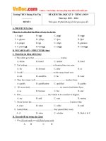 Bộ đề thi và đáp án học kỳ 1 môn tiếng anh lớp 9 trường THCS hoàng văn thụ năm học 2013   2014   đề thi học kỳ 1 môn tiếng anh lớp 9 có đáp án 