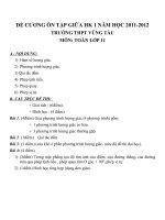 Đề cương ôn tập môn toán lớp 11 (22) 