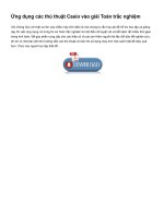 Ứng dụng các  thủ thuật casio vào giải toán trắc nghiệm