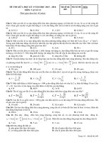 Đề kiểm tra giữa học kì 1 môn vật lý lớp 12 năm học 2015   2016 trường THPT thống nhất a, đồng nai 