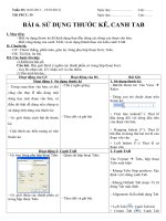 Giáo án tin học lớp 8 tuan 20 tiết 39 (su dung thuoc ke, canh tab) 