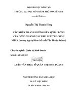 các nhân tố ảnh hưởng đến sự hài lòng của công nhân ở các khu lưu trú công nhân ( trường hợp tại khu chế xuất tân thuận sadeco) 