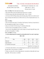 Đề thi học kì 1 môn Địa lý lớp 12 trường THPT Lê Quý Đôn, Hải Phòng năm học 2015 - 2016