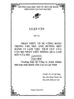 nhận thức về sự công bằng trong chi trả ảnh hưởng đến hành vi làm việc tích cực của cán bộ nhân viên thông qua cam kết của họ 