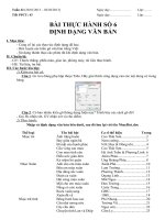 Giáo án tin học lớp 8 tuan 22 tiết 43 (bai TH 6 dinh dang van ban) (tt) 