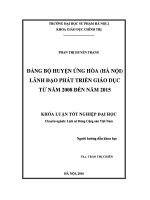 Đảng bộ huyện ứng hòa (hà nội) lãnh đạo phát triển giáo dục từ năm 2008 đến năm 2015 