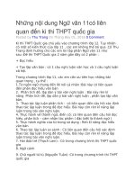 Những nội dung ngữ văn 11có liên quan đến kì thi THPT quốc gia 