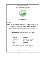 Đánh giá hiệu quả sử dụng hầm ủ Biogas trong xử lý chất thải chăn nuôi lợn quy mô hộ gia đình tại xã Xuân Quang  huyện Bảo Thắng  tỉnh Lào Cai