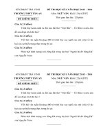 Đề kiểm tra học kì 1 môn ngữ văn lớp 12 năm học 2013   2014 trường THPT tân an, trà vinh có đáp án 