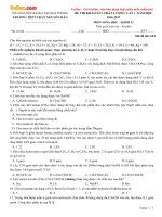 Đề thi khảo sát chất lượng môn Hóa học lớp 12 trường THPT Trần Nguyên Hãn, Hải Phòng năm học 2016 - 2017 (Lần 1)