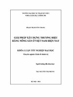 Giải pháp xây dựng thương hiệu hàng nông sản ở việt nam hiện nay 