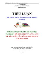 CHUYÊN ĐỀ TÍCH HỢP LIÊN MÔN: HÔ HẤP VỚI BẢO QUẢN NÔNG SẢN
