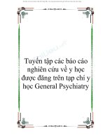 Tuyển tập các báo cáo nghiên cứu về y học được đăng trên tạp chí y học General Psychiatry