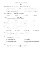 Trắc nghiệm tổng quan chuyên đề hàm số mũ và logarit