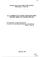 đề tài nghiên cứu và phục chế trang phục truyền thống của người Châu Ro