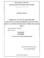 nghiên cứu các yếu tố ảnh hưởng đến sự hài lòng của doanh nghiệp đối với chất lượng dịch vụ tại trung tâm hội chợ và triển lãm sài gòn (SECC) 