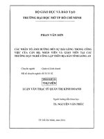 các nhân tố ảnh hưởng đến sự hài lòng trong công việc của cán bộ, nhân viên và giáo viên tại các trường dạy nghề công lập trên đại bàn tỉnh long an 