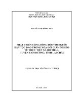 Phát triển cộng đồng đối với người dân tộc Dao trong xóa đói giảm nghèo từ thực tiễn xã Hồ Thầu, huyện Tam Đường, tỉnh Lai Châu