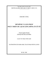 Mô hình và giải pháp phát triển du lịch cộng đồng ở cô tô