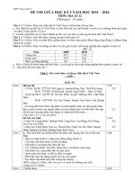 Đề kiểm tra giữa học kì 1 môn địa lý lớp 12 năm học 2015   2016 trường THPT thống nhất a, đồng nai có đáp án 