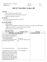 Giáo án tin học lớp 8 tuan 32 tiết 63 (tim kiem va thay the) 