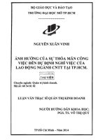 ảnh hưởng của sự thỏa mãn công việc đến dự định nghỉ việc của lao động ngành công nghệ thông tin tại tp hcm 