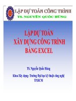LẬP DỰ TOÁN XÂY DỰNG CÔNG TRÌNH BẰNG EXCEL