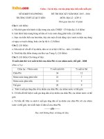 Đề thi học kì 1 môn Địa lý lớp 11 trường THPT Lê Quý Đôn, Hải Phòng năm học 2015 - 2016