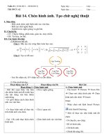 Giáo án tin học lớp 8 tuan 31 tiết 62 (chen hinh anh tao chu nghe thuat) 