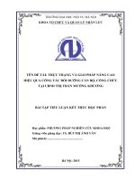 Tiểu luận: Thực trạng và giải pháp nâng cao hiệu quả công tác bồi dưỡng cán bộ, công chức tại UBND thị trấn mường khương