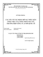 các yếu tố ảnh hưởng đến sự thỏa mãn công việc của công nhân may nữ, trường hợp công ty an đô quốc tế 