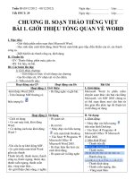 Giáo án tin học lớp 8 tuan 15 tiet 29 (gioi thieu tong quan ve word) 