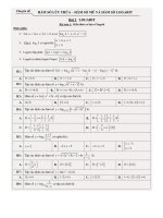 Tổng hợp lý thuyết và bài tập trắc nghiệm vận dụng chuyên đề tích phân   logarit