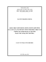 Khác biệt giới trong mong muốn giới tính của con của người dân tỉnh Vĩnh Phúc hiện nay (Nghiên cứu trường hợp tại xã vĩnh Ninh, huyện Vĩnh Tường, tỉnh Vĩnh Phúc)