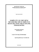 Nghiên cứu cấu trúc rừng thứ sinh phục hồi tự nhiên ở xã hoàng hoa thám, thị xã chí linh, tỉnh hải dương 