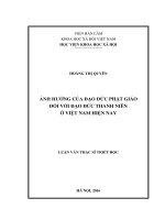 Ảnh hưởng của đạo đức Phật giáo đối với đạo đức thanh niên ở Việt Nam hiện nay