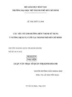 các yếu tố ảnh hưởng đến ý định sử dụng ý tưởng dịch vụ cưới tại thành phố hồ chí mình 