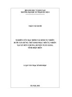 Nghiên cứu đặc điểm tái sinh tự nhiên dưới tán rừng thứ sinh phục hồi tự nhiên tại xã mùn chung, huyện tuần giáo, tỉnh điện biên 
