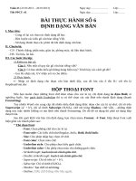 Giáo án tin học lớp 8 tuan 21 tiết 41 (bai TH 6 dinh dang van ban) 