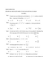 Tuyển tập câu hỏi trắc nghiệm môn toán ĐHQG hà nội