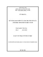 Kỹ năng giao tiếp của cha mẹ với con lứa tuổi học sinh Trung học cơ sở