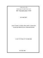 Chất lượng cán bộ, công chức cấp huyện tại huyện Bình Giang, tỉnh Hải Dương