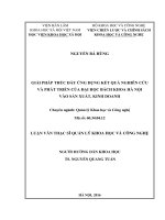 Giải pháp thúc đẩy ứng dụng kết quả nghiên cứu và phát triển của Đại học Bách Khoa Hà Nội vào sản xuất, kinh doanh