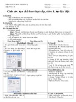 Giáo án tin học lớp 8 tuan 24 tiết 47 (chia cot, tao chu hoa thut cap, chen ki tu dac biet) 