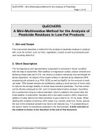 QuEChERS  A Mini-Multiresidue Method for the Analysis of Pesticide Residues in Low-Fat Products