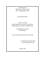 Công tác xã hội đối với trẻ em lang thang từ thực tiễn thành phố Thủ Dầu Một, tỉnh Bình Dương