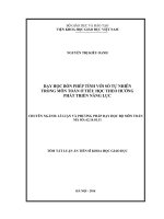 Dạy học bốn phép tính với số tự nhiên trong môn Toán ở Tiểu học theo hướng phát triển năng lực (TT)