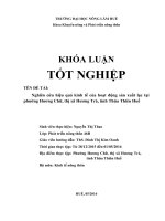 Nghiên cứu hiệu quả kinh tế của hoạt động sản xuất lạc tại phường hương chữ, thị xã hương trà, tỉnh thừa thiên huế 