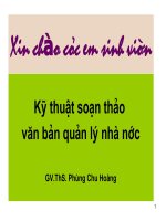 Kỹ thuật soạn thảo văn bản quản lý nhà nước